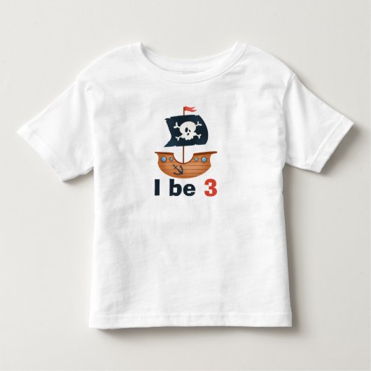 Piratenschip personaliseer verjaardag kinder shirts (Voorkant)