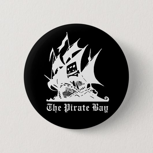 piratenschip pirate bay logo ronde button 5,7 cm (Voorkant)