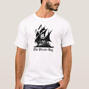 piratenschip pirate bay logo t-shirt