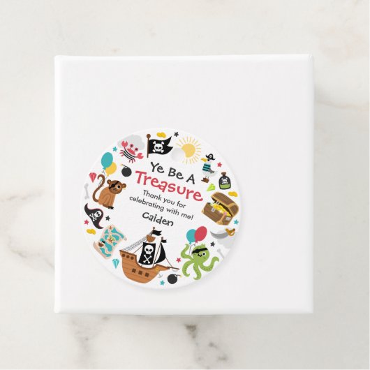 Piratenschip Pirate Treasure Verjaardagsfeest Bedankjes Labels (In situ)