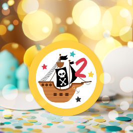 Piratenschip Pirate Treasure Verjaardagsfeest Ronde Sticker