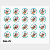 Piratenschip Pirate Treasure Verjaardagsfeest Ronde Sticker (Vel)