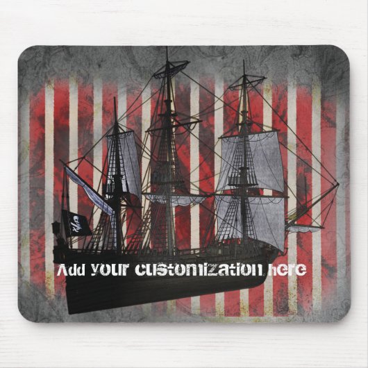 Piratenschip Piraten Grunge Cool Muismat Mousepad (Voorkant)