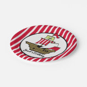 Piratenschip Red Stripes Papieren Bordje (Gekanteld)