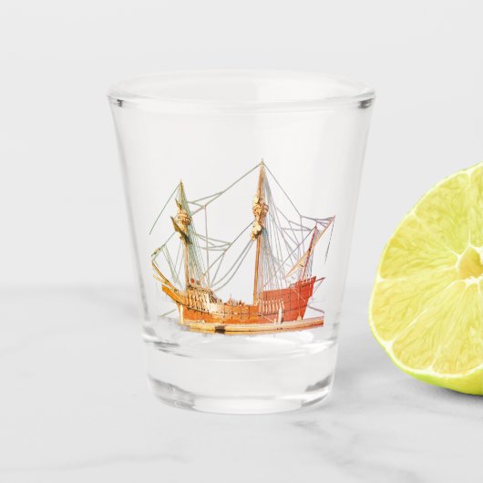 Piratenschip San Salvador Shot Glas (Voorkant)