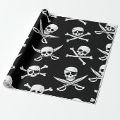 Piratenschip Schedel en Botten thema Cadeaupapier (Uitgerold)