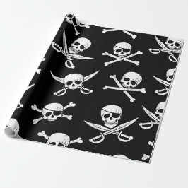 Piratenschip Schedel en Botten thema Cadeaupapier