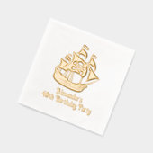 Piratenschip Schedel Kruisbeenderen #2 Verjaardag Folie Servetten (Links)