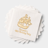 Piratenschip Schedel Kruisbeenderen #2 Verjaardag  Folie Servetten (Insitu (Gestapeld))