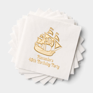 Piratenschip Schedel Kruisbeenderen #2 Verjaardag  Folie Servetten