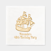 Piratenschip Schedel Kruisbeenderen #2 Verjaardag Folie Servetten (Voorkant)