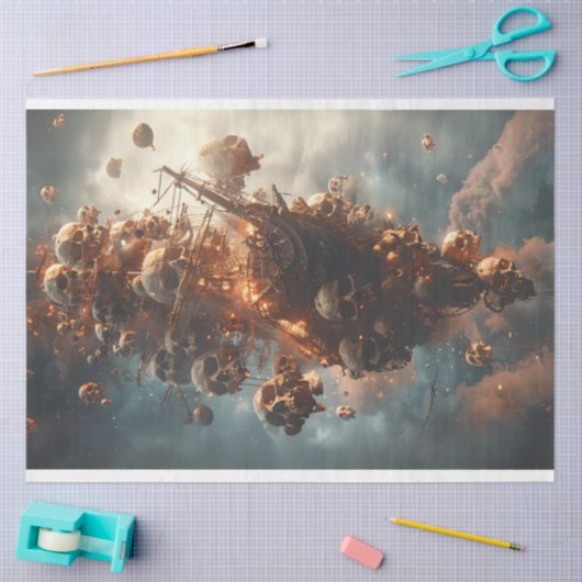 Piratenschip scheelt vliegtuig decoupage tissuepapier (Craft)