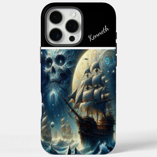 Piratenschip Skull Moon's Shadow Case-Mate iPhone Case (Achterkant)