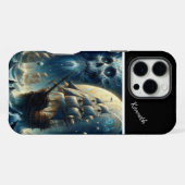 Piratenschip Skull Moon's Shadow iPhone Hoesje (Achterkant horizontaal)