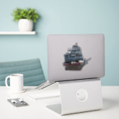 Piratenschip Sticker (Laptop op bureau)