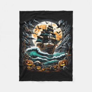 Piratenschip Storm Halloween Boot Kapitein Varend  Fleece Deken