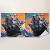Piratenschip  strandlaken (Voorkant)
