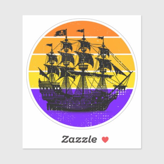 Piratenschip  Sunset Sticker (Vel)