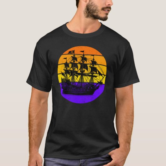 Piratenschip  Sunset T-shirt (Voorkant)