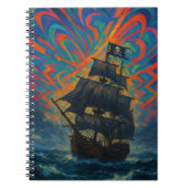 Piratenschip te midden van stormachtig Zee Notitieboek (Voorkant)