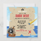 Piratenschip Treasure Hunt Ahoy Matey Verjaardag Kaart (Voorkant)