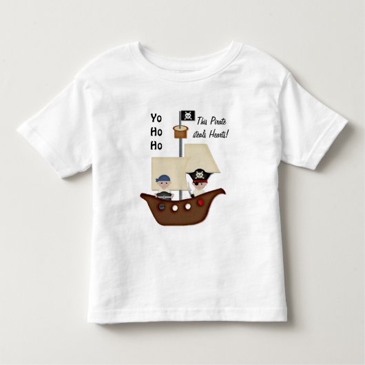 Piratenschip Treasure Kinder Shirts (Voorkant)