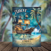 Piratenschip Tropical Cove verjaardagsuitnodiging Kaart