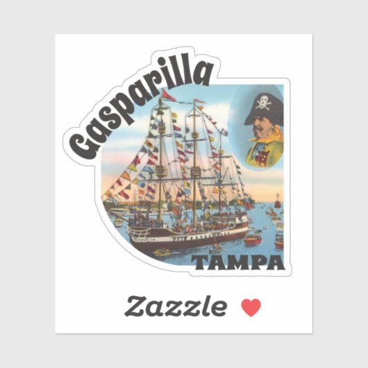  piratenschip van Gasparilla Sticker (Vel)