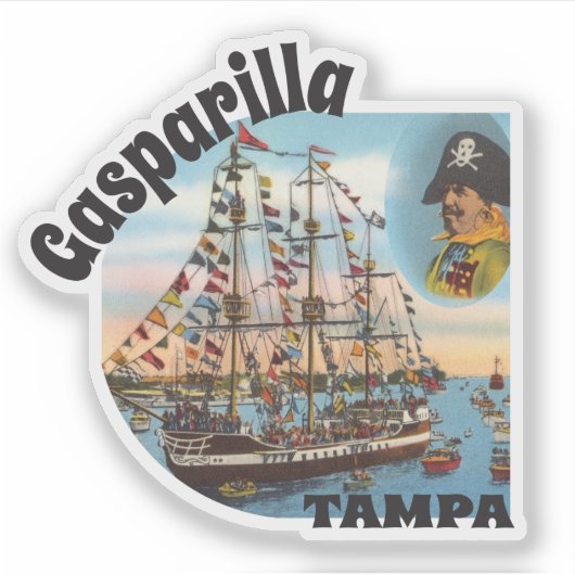  piratenschip van Gasparilla Sticker (Voorkant)