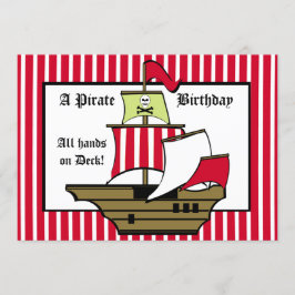 Piratenschip Verjaardagsreis Red Stripe Kaart