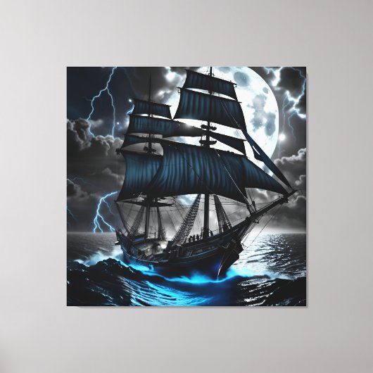 piratenschip verpakt canvas afdruk (Voorkant)