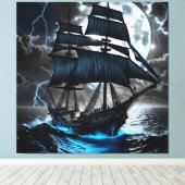 piratenschip verpakt canvas afdruk (Insitu (Houten vloer))