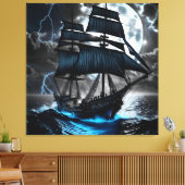piratenschip verpakt canvas afdruk (Insitu (Woonkamer))