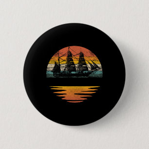 Piratenschip Vintage Nautical Zeilboot Ronde Button 5,7 Cm