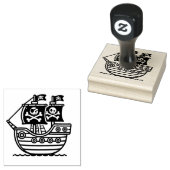Piratenschip voor kinderen rubberstempel (Gestempeld)