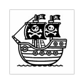 Piratenschip voor kinderen rubberstempel (Afrduk)