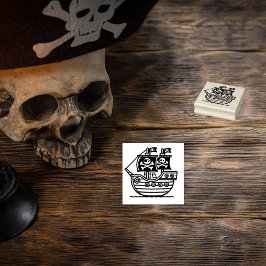 Piratenschip voor kinderen rubberstempel