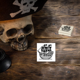Piratenschip voor kinderen rubberstempel