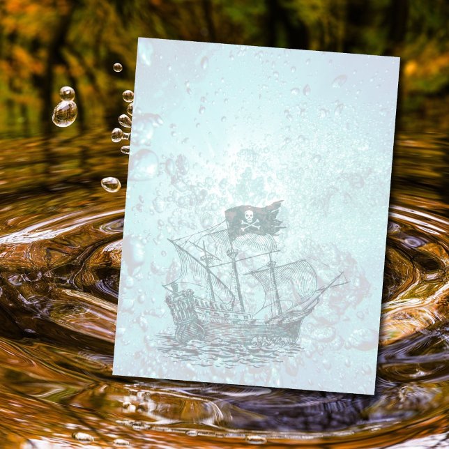 Piratenschip Water Achtergrond Scrapbook Papier (Creator heeft geüpload)