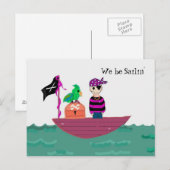 Piratenschip - Wij zeilen Briefkaart (Voorkant / Achterkant)