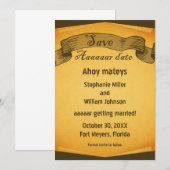 Piratenschrift Bewaar de Datum Uitnodiging (Voorkant / Achterkant)