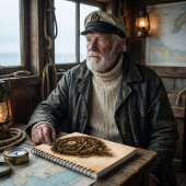 Piratenschrift met vervloekte munt – Oud perkament Notitieboek