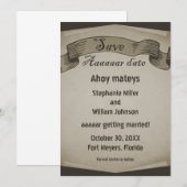 Piratenschrift Opslaan Datum Uitnodiging, Bruin Kaart (Voorkant / Achterkant)