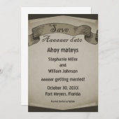 Piratenschrift Uitnodiging Opslaan Datum, Bruin (Voorkant / Achterkant)