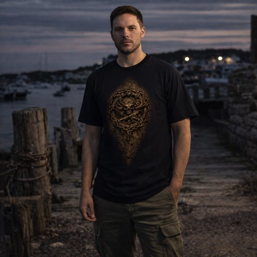 Piratensigel met vervloekte munt t-shirt
