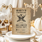Piratenskelet Halloween Cocktailparty Kaart