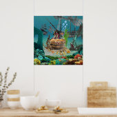 PIRATENSKELET IN EEN TON POSTER (Keuken)