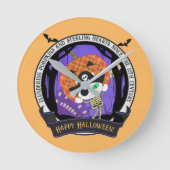 Piratenskelet kattenwand ronde klok (Voorkant)