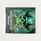 Piratenskelet Kruis Botten achtergrond Wandkleed (Voorkant (horizontaal))