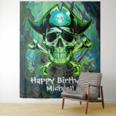 Piratenskelet kruisbeenderen achtergrond wandkleed (In situ)